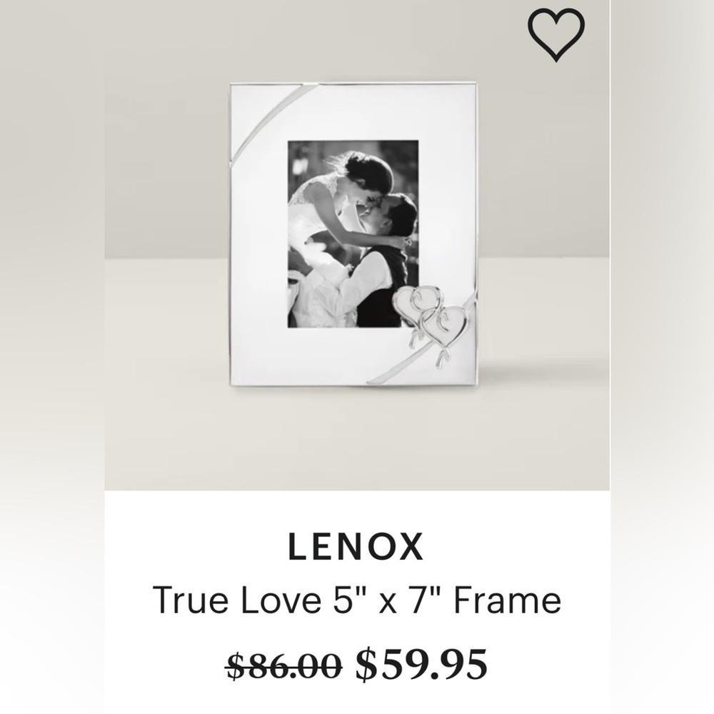 NEW Lenox True Love Picture Frame and flute set